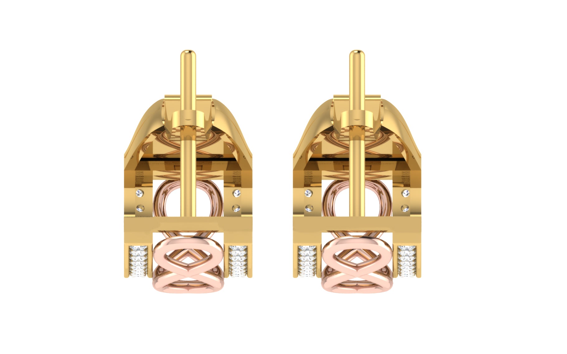Nidal jewels | Two-Tone Rectangle Infinity Hoops